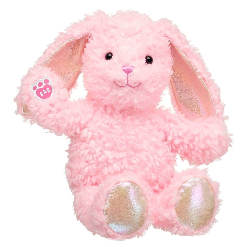 Build‎ A Bear Pink Fluff Marshmallow Pawlette Bunny Rabbit Easter Plush Toy 16"